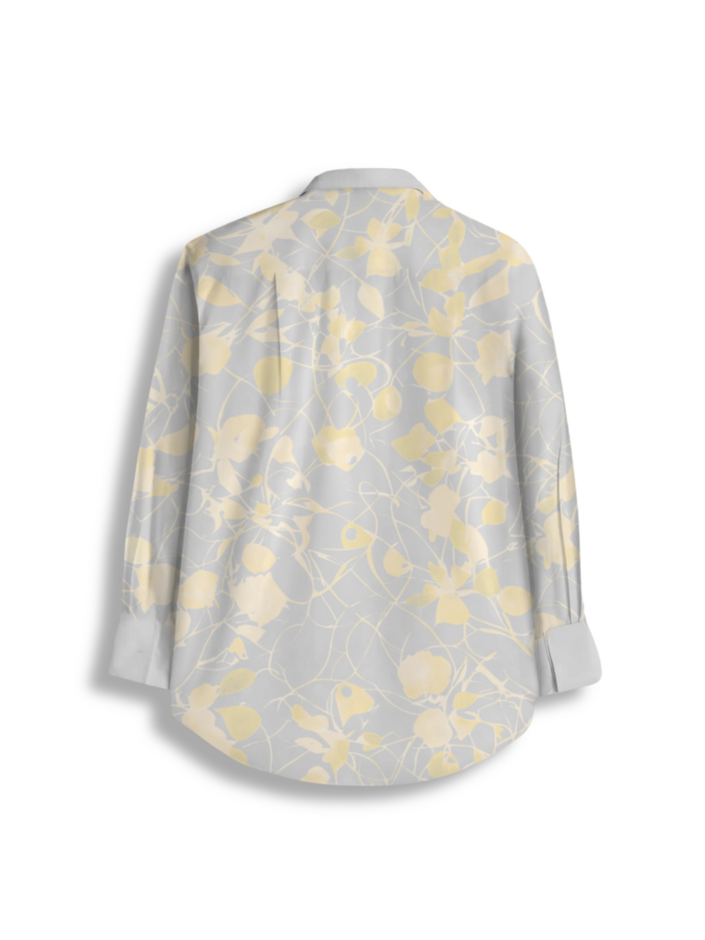 AI Imagined Grey is "My Yellow Glow" Men's Collar Shirt